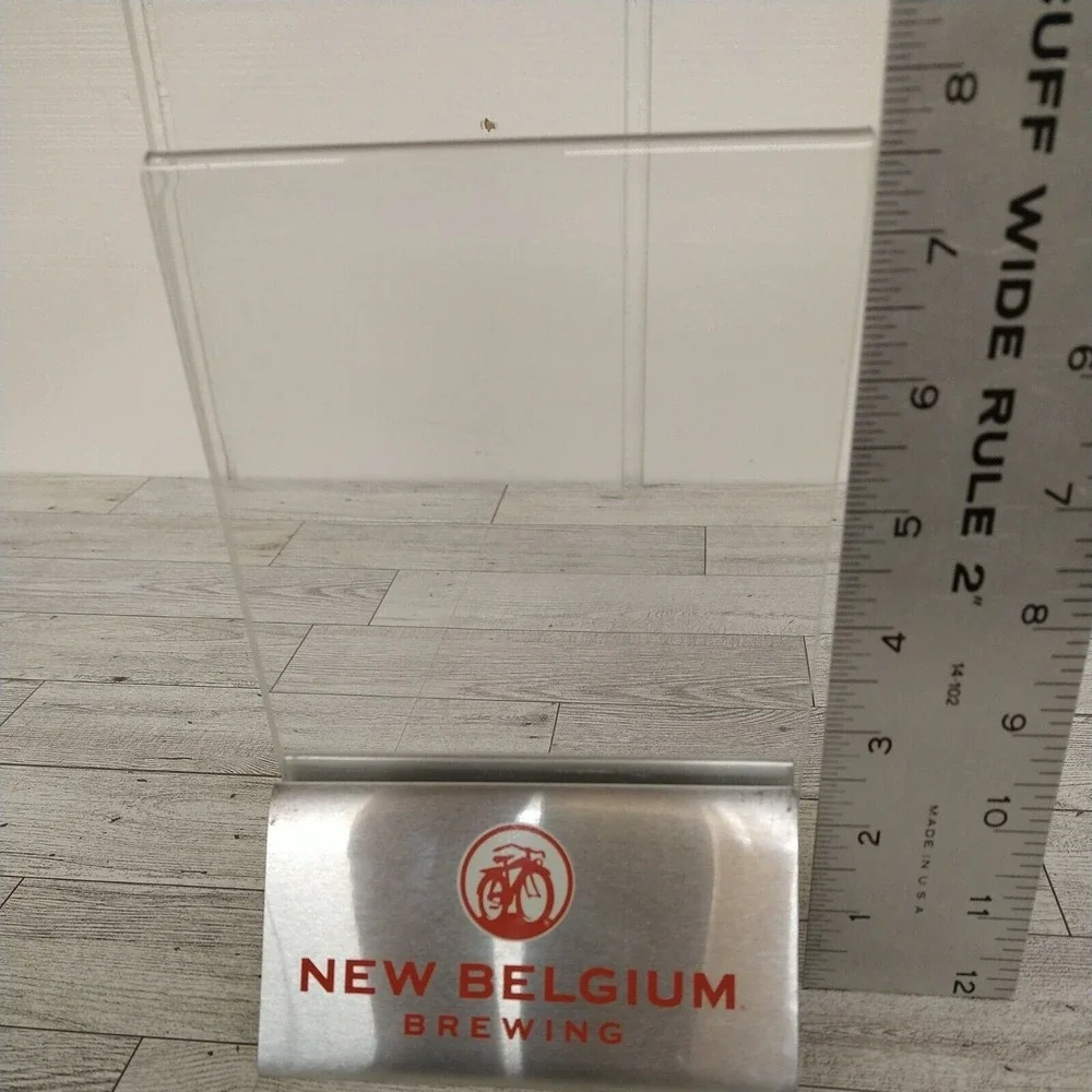 New Belgium‎ Brewing Co Fat Tire Bike Tabletop Acrylic Sign Holder Bar Decor